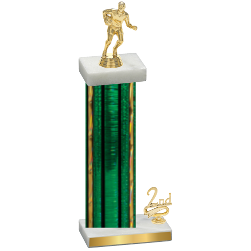 Accented Single Green Glacier Second Place Rugby Trophy