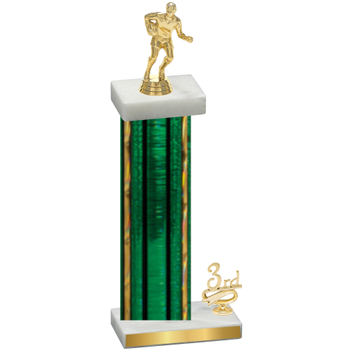 Accented Single Green Glacier Third Place Rugby Trophy