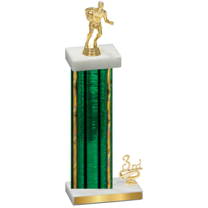 Accented Single Green Glacier Third Place Rugby Trophy