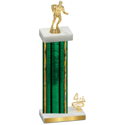 Accented Single Green Glacier Fourth Place Rugby Trophy