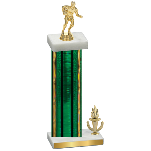 Accented Single Green Glacier Victory Rugby Trophy