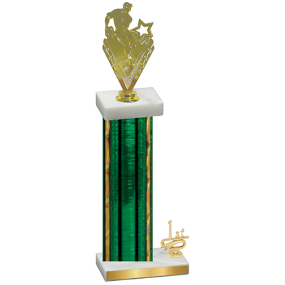 Accented Single Green Glacier First Place Rugby Trophy