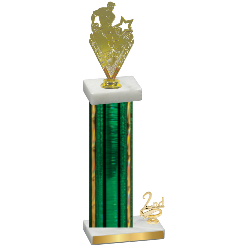 Accented Single Green Glacier Second Place Rugby Trophy