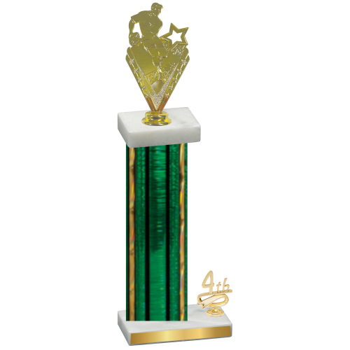 Accented Single Green Glacier Fourth Place Rugby Trophy