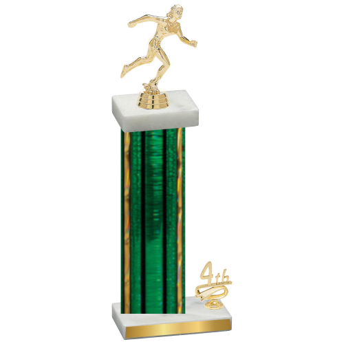 Accented Single Green Glacier Fourth Place Running Trophy