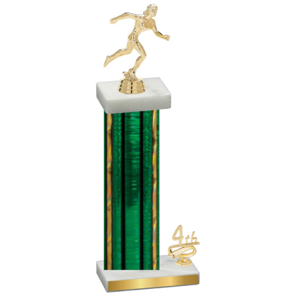 Accented Single Green Glacier Fourth Place Running Trophy