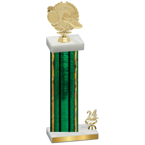Accented Single Green Glacier Year Running Trophy