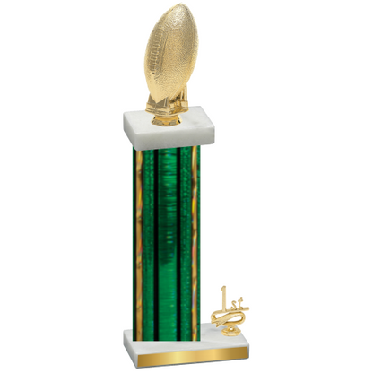 Accented Single Green Glacier First Place Football Trophy