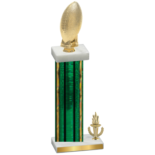 Accented Single Green Glacier Victory Football Trophy