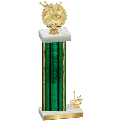 Accented Single Green Glacier First Place Bowling Trophy