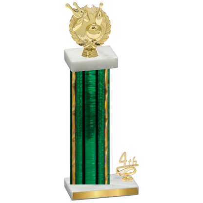 Accented Single Green Glacier Fourth Place Bowling Trophy