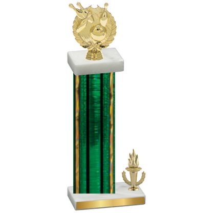 Accented Single Green Glacier Victory Bowling Trophy