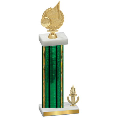 Accented Single Green Glacier Victory Volleyball Trophy