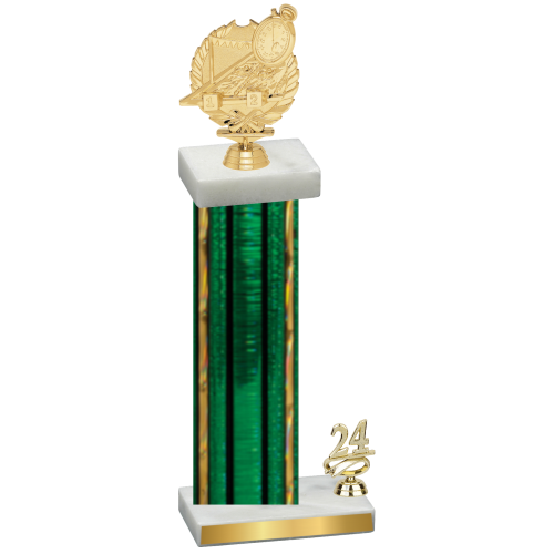 Accented Single Green Glacier Year Swimming Trophy