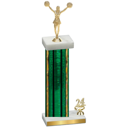 Accented Single Green Glacier Year Cheerleading Trophy