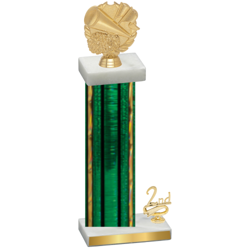 Accented Single Green Glacier Second Place Cheerleading Trophy