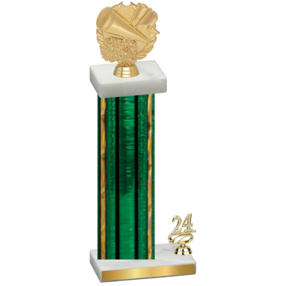 Accented Single Green Glacier Year Cheerleading Trophy