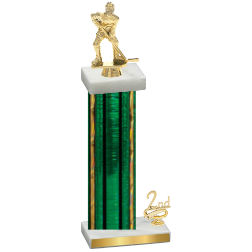 Accented Single Green Glacier Second Place Hockey Trophy