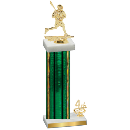 Accented Single Green Glacier Fourth Place Lacrosse Trophy