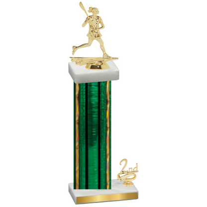 Accented Single Green Glacier Second Place Lacrosse Trophy