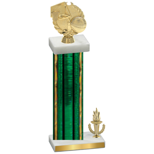 Accented Single Green Glacier Victory Basketball Trophy