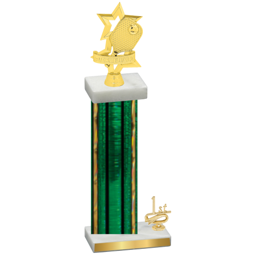 Accented Single Green Glacier First Place Pickleball Trophy