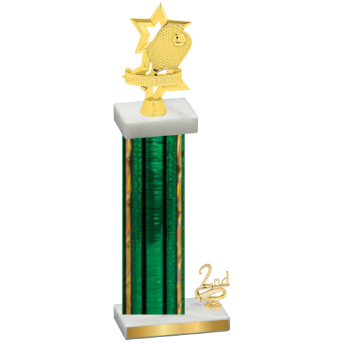 Accented Single Green Glacier Second Place Pickleball Trophy