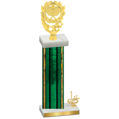 Accented Single Green Glacier First Place Pickleball Trophy