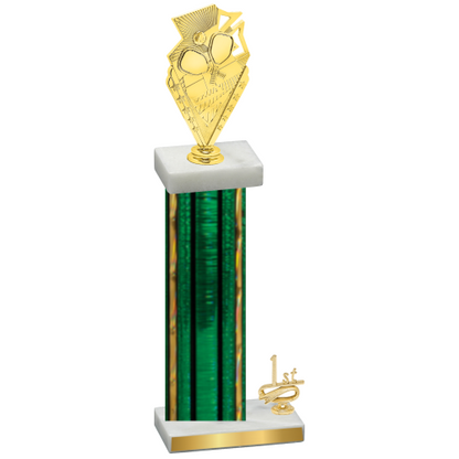 Accented Single Green Glacier First Place Pickleball Trophy