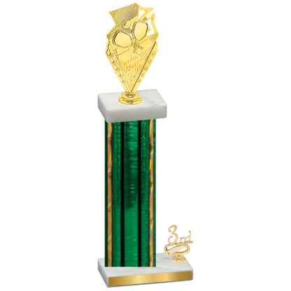 Accented Single Green Glacier Third Place Pickleball Trophy