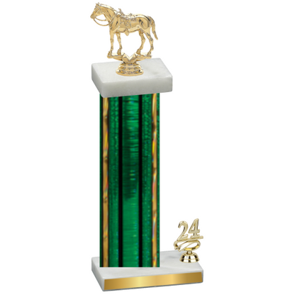 Accented Single Green Glacier Year Horses Trophy