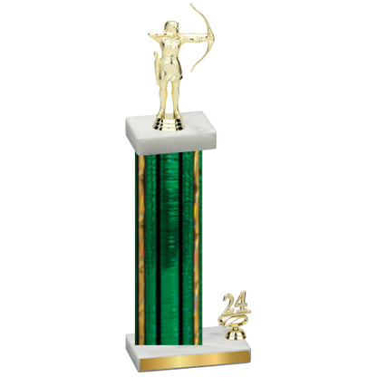 Accented Single Green Glacier Year Archery Trophy