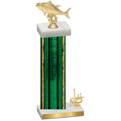 Accented Single Green Glacier First Place Fishing Trophy