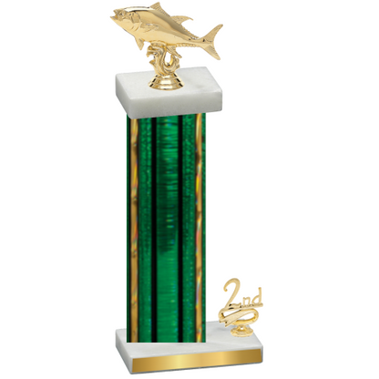 Accented Single Green Glacier Second Place Fishing Trophy