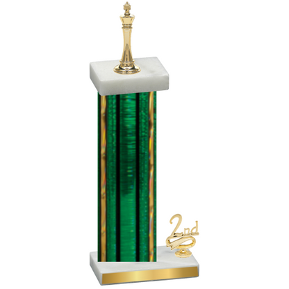 Accented Single Green Glacier Second Place Chess Trophy