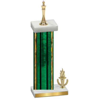 Accented Single Green Glacier Victory Chess Trophy