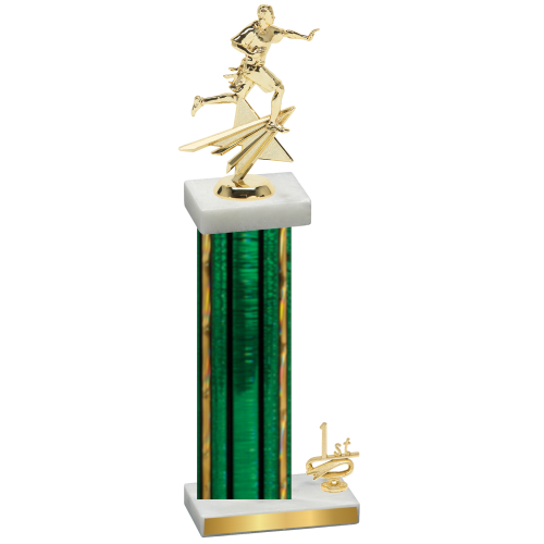 Accented Single Green Glacier First Place Flag Football Trophy