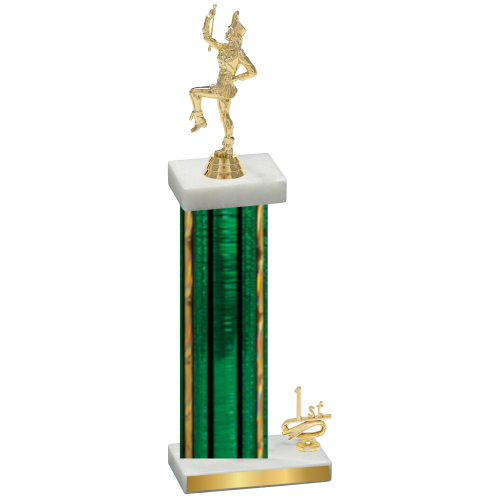 Accented Single Green Glacier First Place Majorette Trophy