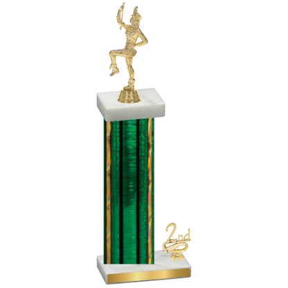 Accented Single Green Glacier Second Place Majorette Trophy