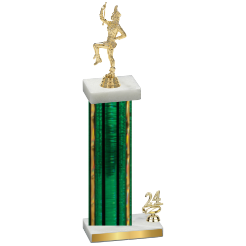 Accented Single Green Glacier Year Majorette Trophy