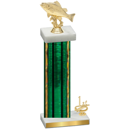 Accented Single Green Glacier First Place Fishing Trophy