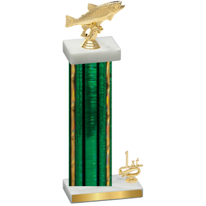 Accented Single Green Glacier First Place Fishing Trophy