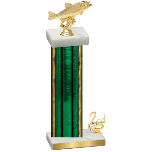 Accented Single Green Glacier Second Place Fishing Trophy