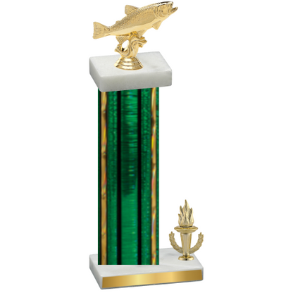 Accented Single Green Glacier Victory Fishing Trophy