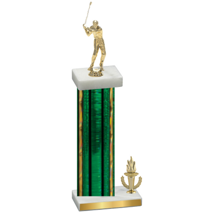 Accented Single Green Glacier Victory Golf Trophy