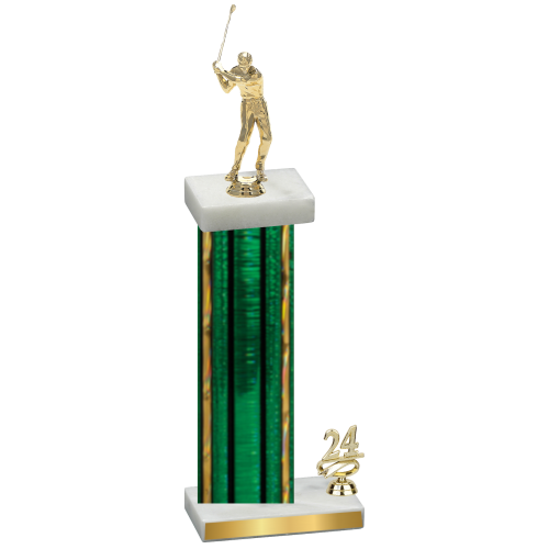 Accented Single Green Glacier Year Golf Trophy