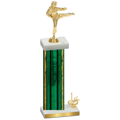 Accented Single Green Glacier First Place Karate Trophy