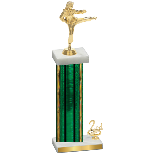 Accented Single Green Glacier Second Place Karate Trophy