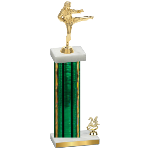 Accented Single Green Glacier Year Karate Trophy