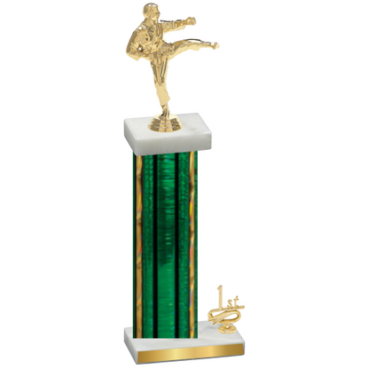 Accented Single Green Glacier First Place Karate Trophy